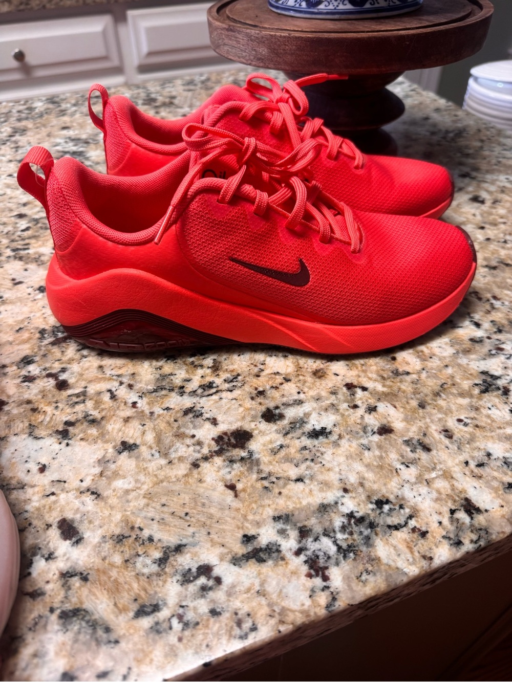 Nike Red Women's Athletic Sneakers with Black Swoosh